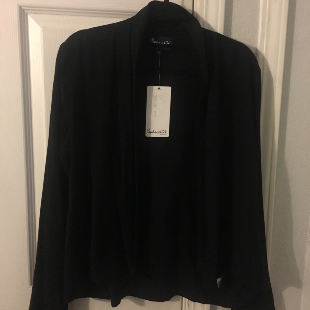 Splendid lightweight blazer with knit sides L